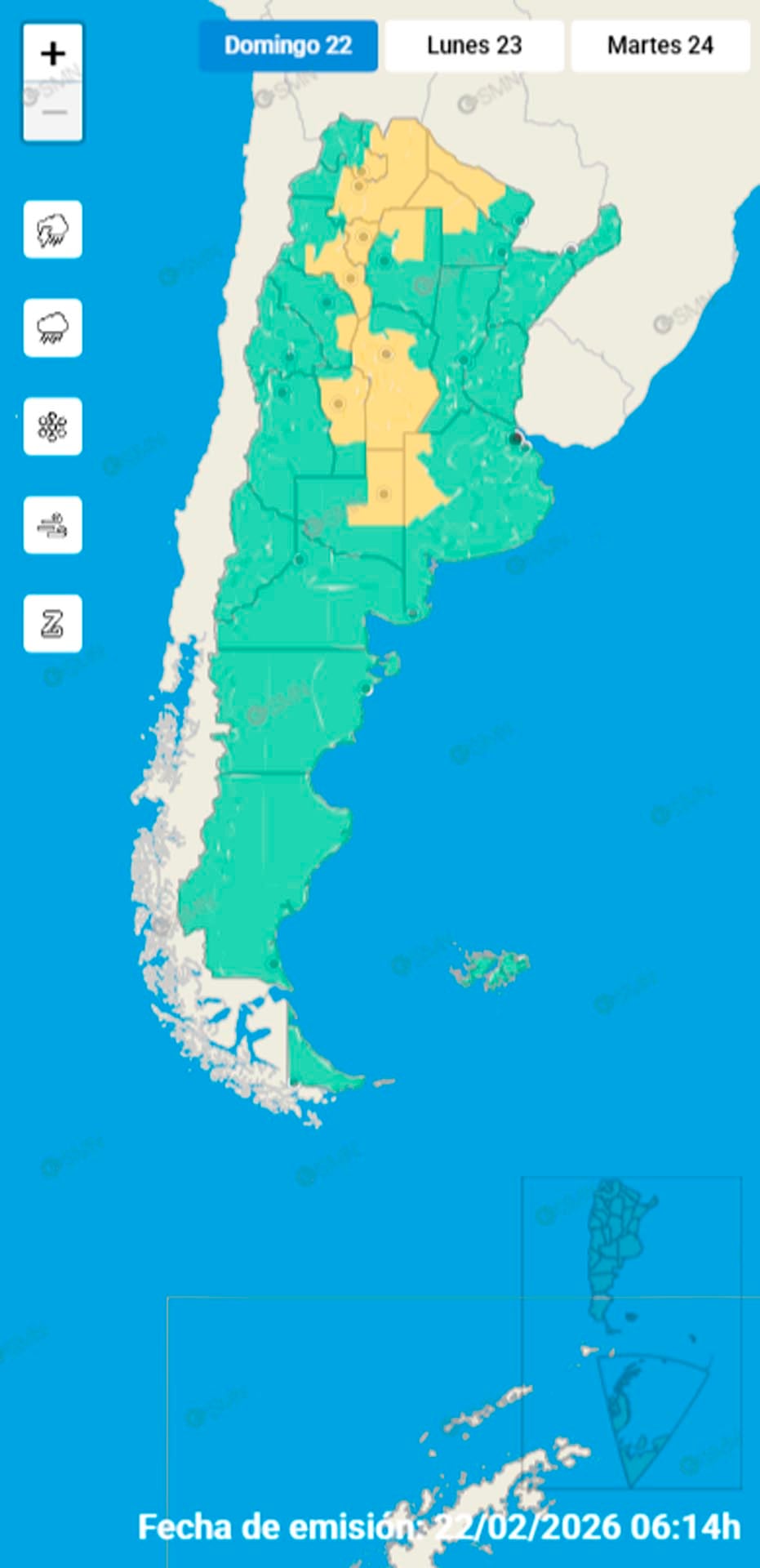 Las alertas para el resto del país por tormentas