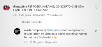 Masterlive informa que concierto de