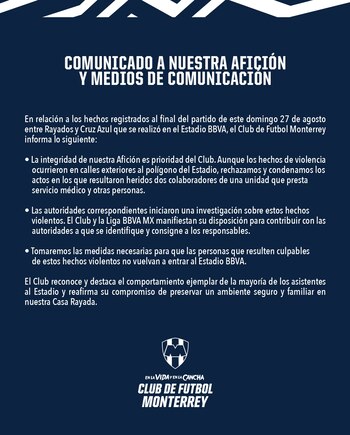 El club expresa su solidaridad