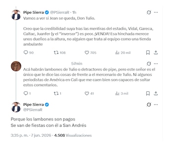 Pipe Sierra y su respuesta a Tulio Gómez