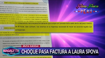Magaly revela el contenido de cartas notariales enviadas a Laura Spoya por accidente, deudas y presunto incumplimiento de contrato.