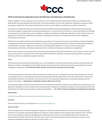 Eles assinaram um memorando para acelerar as exportações de defesa do Canadá para a Guatemala.