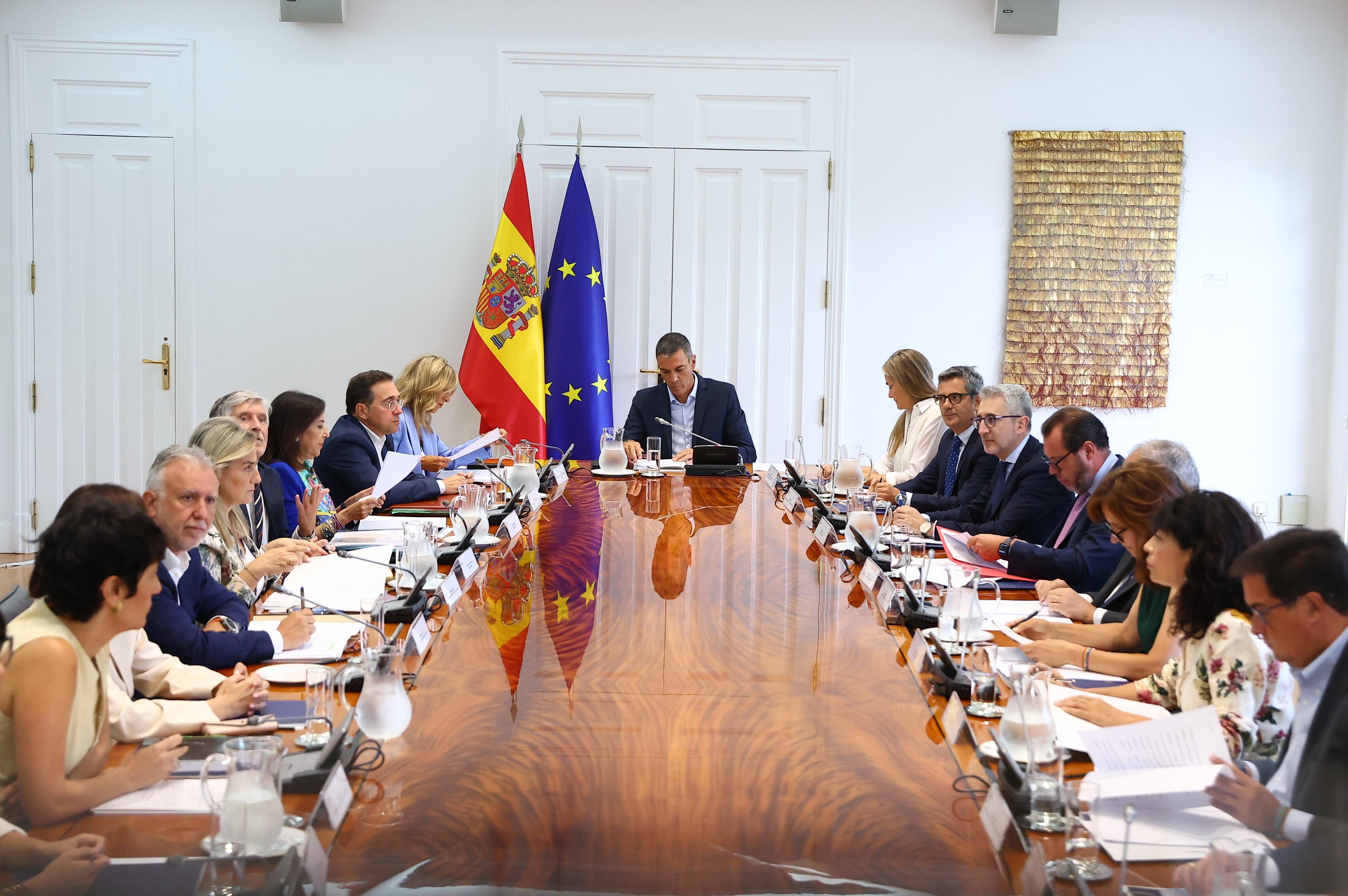 Pedro Sánchez preside la reunión del Consejo de Seguridad Nacional, en Moncloa, Madrid. (Europa Press)