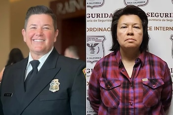 La Oficina del Sheriff de San Diego informó que las cámaras de seguridad registraron a Yolanda Marodi mientras discutía, agredía y perseguía con un cuchillo a su esposa Rebecca Marodi (Facebook)