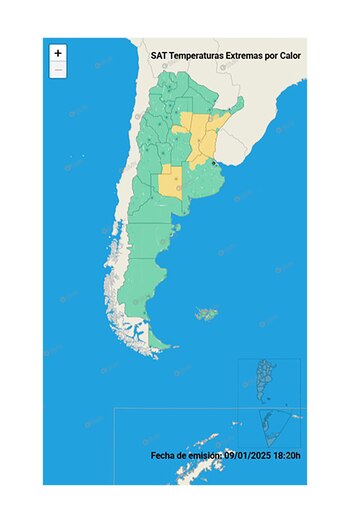 El pronóstico con las temperaturas
