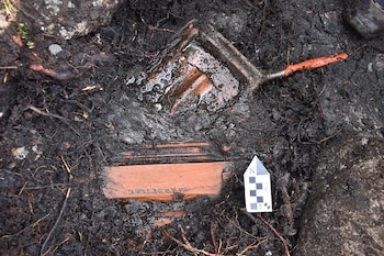 Restos de una teja de