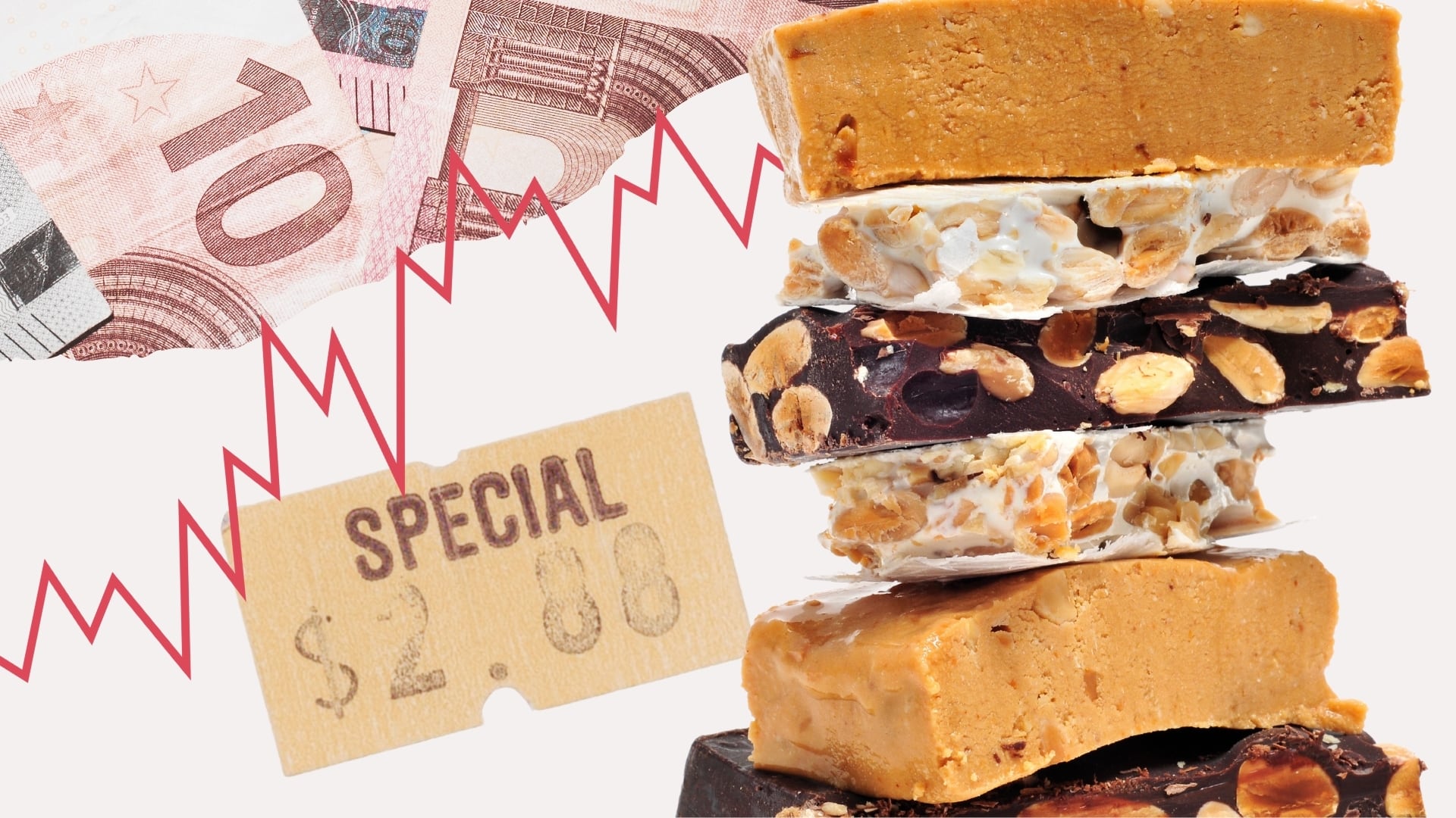 El precio del turrón ha subido en un 88% desde 2020 (Montaje Infobae)