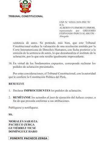 Resolución del TC sobre Alberto