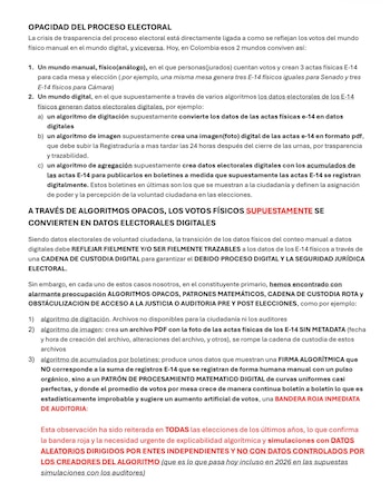 Análisis hecho por veedores ciudadanos