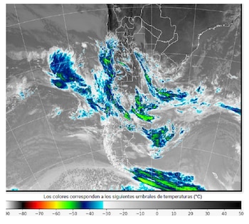 Mapa climático satelital de Argentina