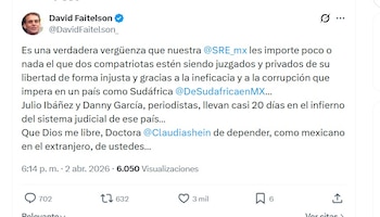 Faitelson aseguró que "El Profe" Ibáñez sigue arrestado en Sudáfrica (X/ @DavidFaitelson_)