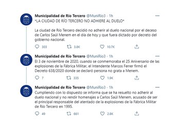 El mensaje publicado por la