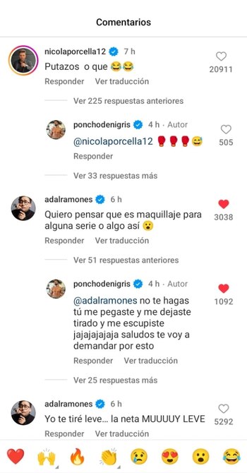 Comentarios de instagram. Foto: instagram