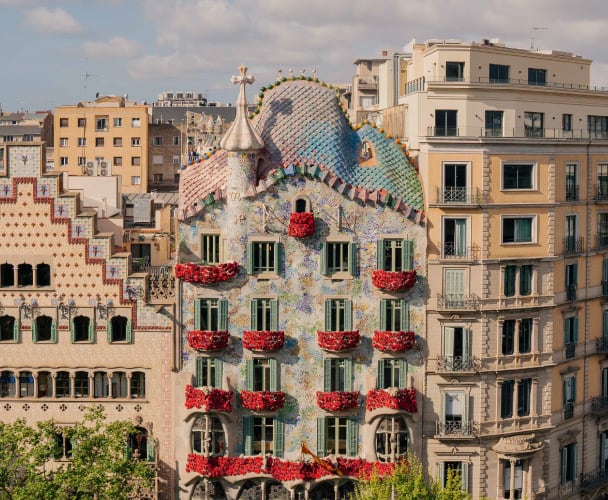 Exterior de la Casa Batlló en Barcelona, uno de los edificios de Gaudí más visitados