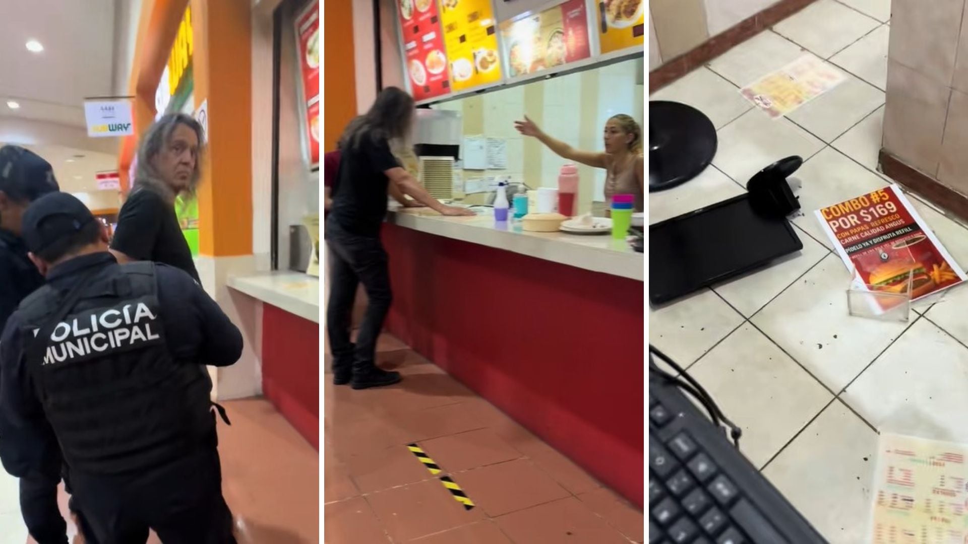 El hombre arrojó una computadora y causó daños luego de reclamar por su comida.