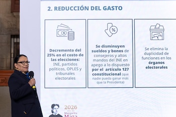 Rosa Icela Rodríguez durante la