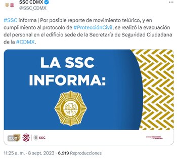 La SSC notificó sobre la