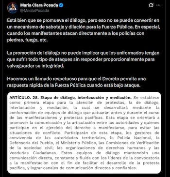 María Clara Posada - crédito @MaclaPosada/X