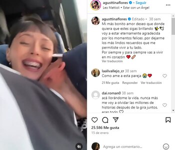 Agustina Flores, actual novia de L_Gante, le dedicó un tierno mensaje a El Noba, tras su muerte (Instagram)