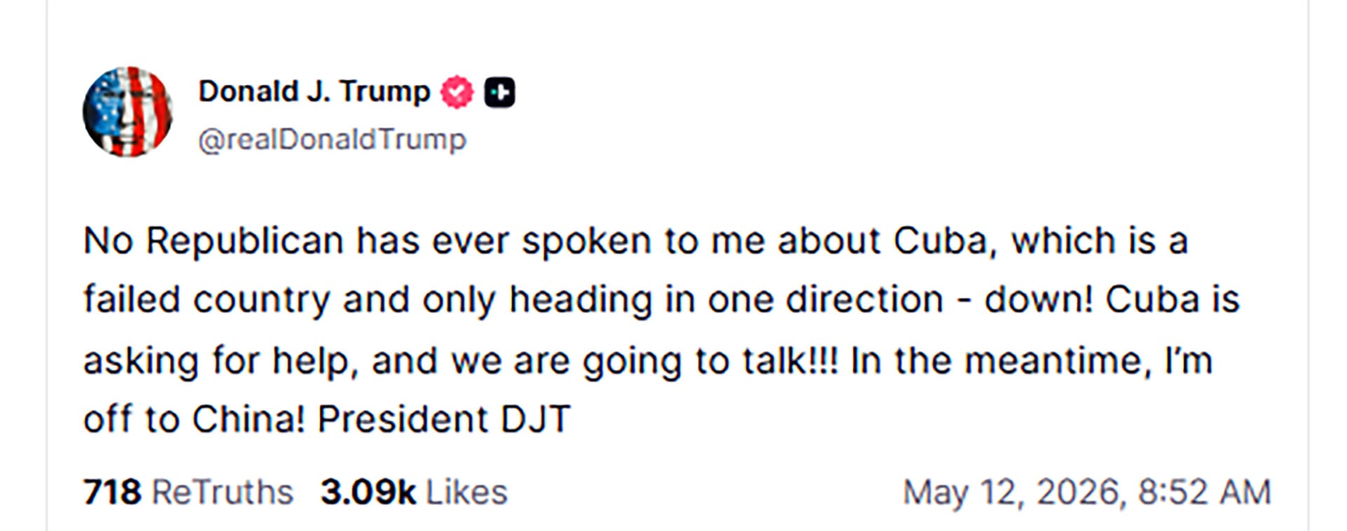 El mensaje de Donald Trump