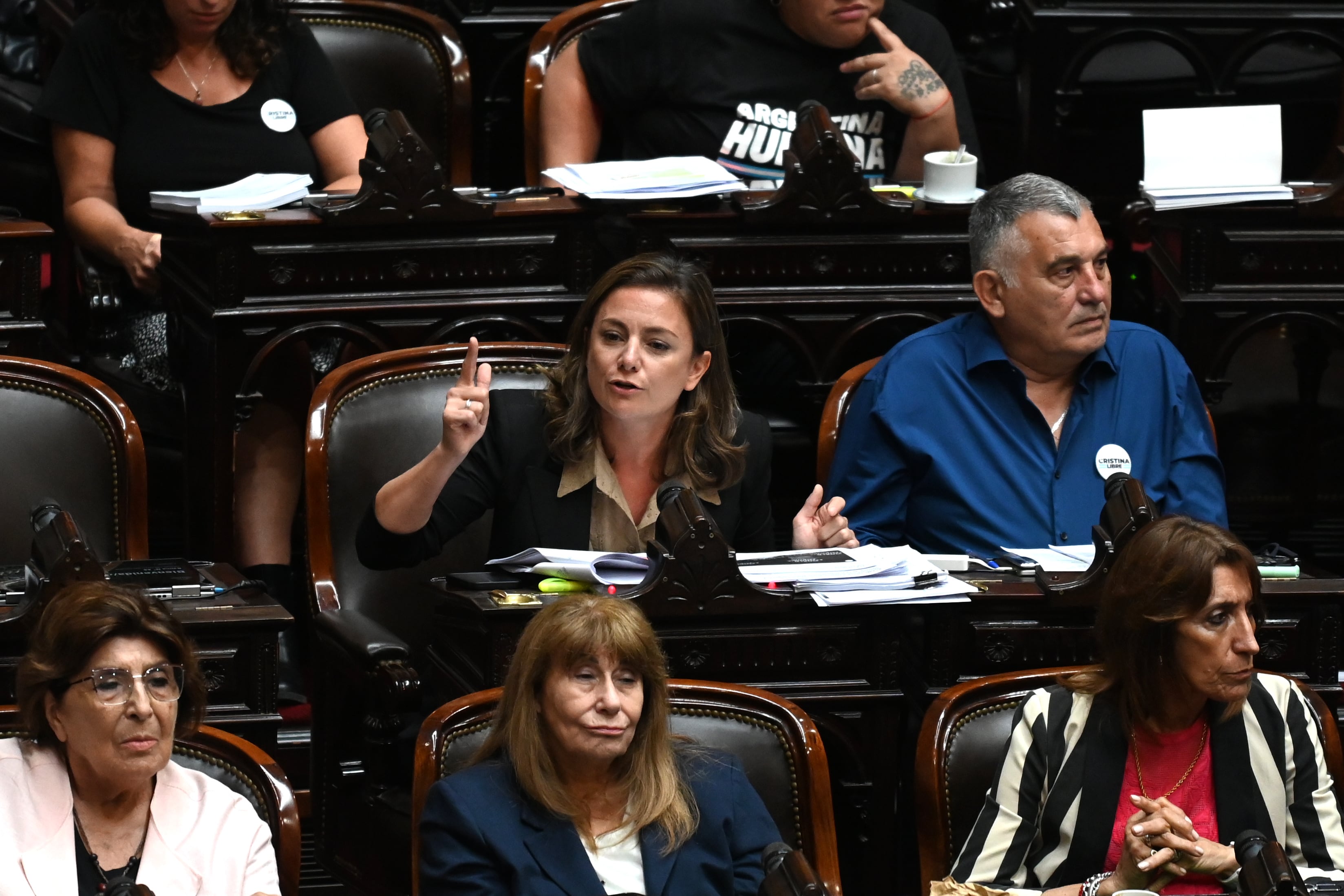 Siley y Manrique, dos de los legisladores sindicales que tiene el peronismo en el bloque de diputados (RS Fotos)
