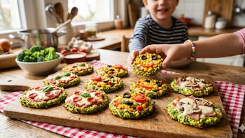 Receta de mini pizzas sin harina para niños: ideales para un snack rápido y nutritivo