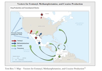 Rutas de tráfico se concentran en la franja noroeste y occidente de México. (Estrategia Nacional de Control de Drogas 2026)
