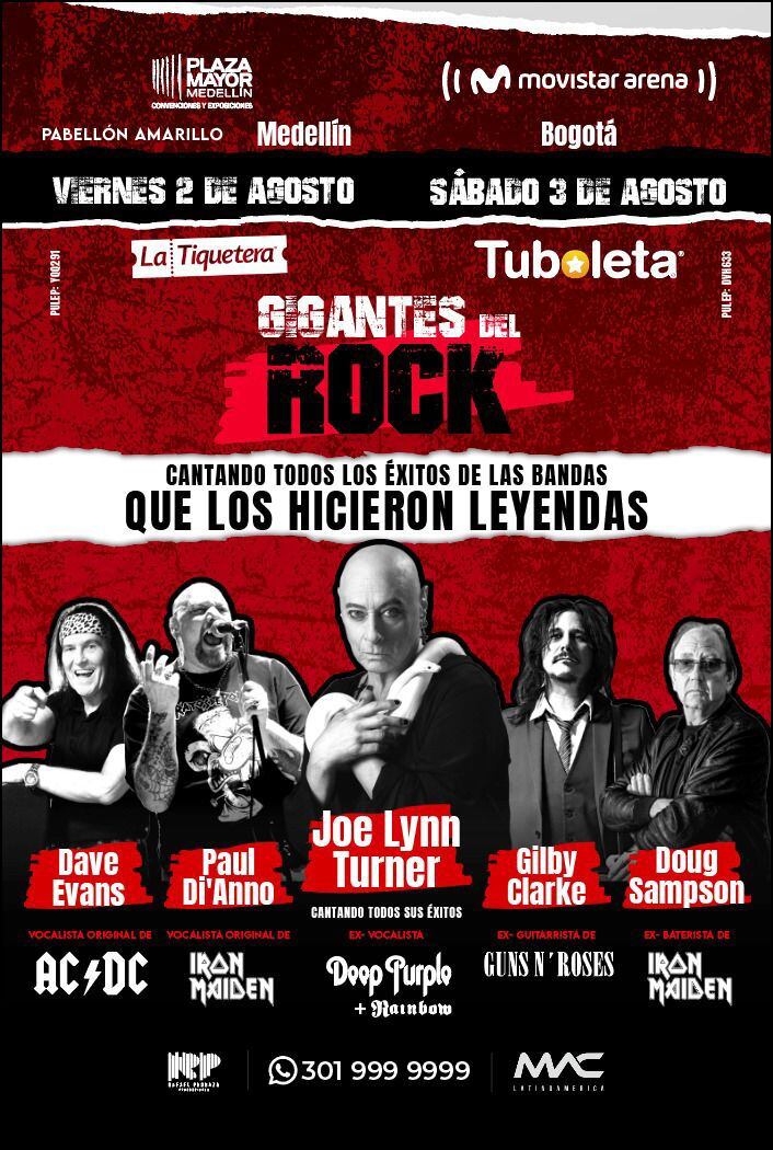 Estrellas de reconocidas bandas como AC/DC, Iron Maiden y Guns N