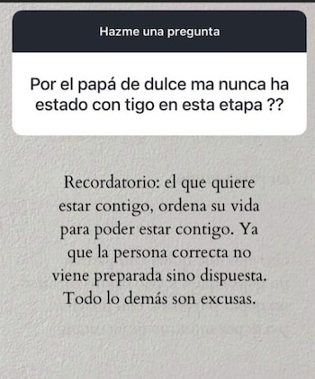 Juliana acompañó su respuesta con una reflexión sobre las relaciones y la importancia de la disposición real en la pareja - crédito @julianacalderon12/ Instagram