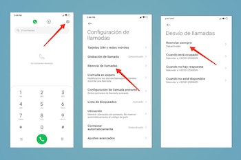 Desvío de llamadas en Android.