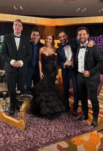 Evangelina Anderson disfrutó de la ceremonia de los Martín Fierro con algunos de sus excompañeros de Masterchef Celebrity, como Maxi López y el Turco Husain (Instagram)
