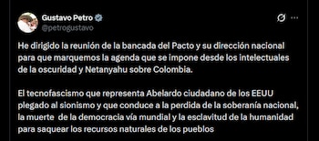 Gustavo Petro - crédito @petrogustavo/X