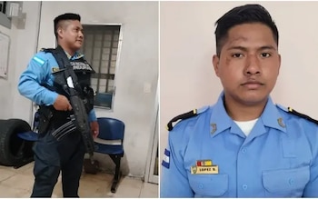 El agente Luis Edgardo López Sánchez murió mientras atendía una denuncia por violencia doméstica en San Pedro Sula. (Foto: Cortesía)