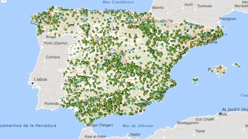 Un mapa de gasolineras en España (Geoportal de Hidrocarburos)