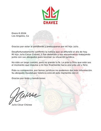 Julio César Chávez confirma detención