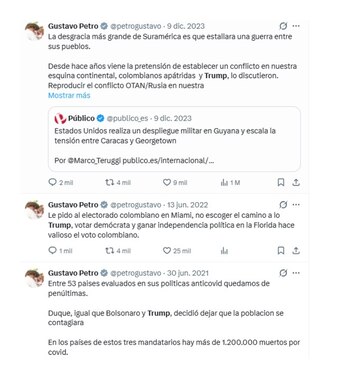 Gustavo Petro lanzaba duros mensajes a Donald Trump