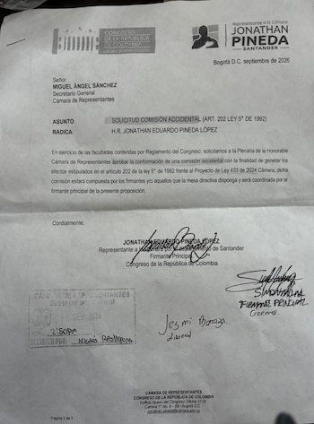 Proposición estudio Reforma pensional en Cámara de Representantes - crédito @soyjonathanpine/X