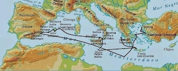 Posible ruta de Odiseo hasta Ítaca tras la guerra de Troya.