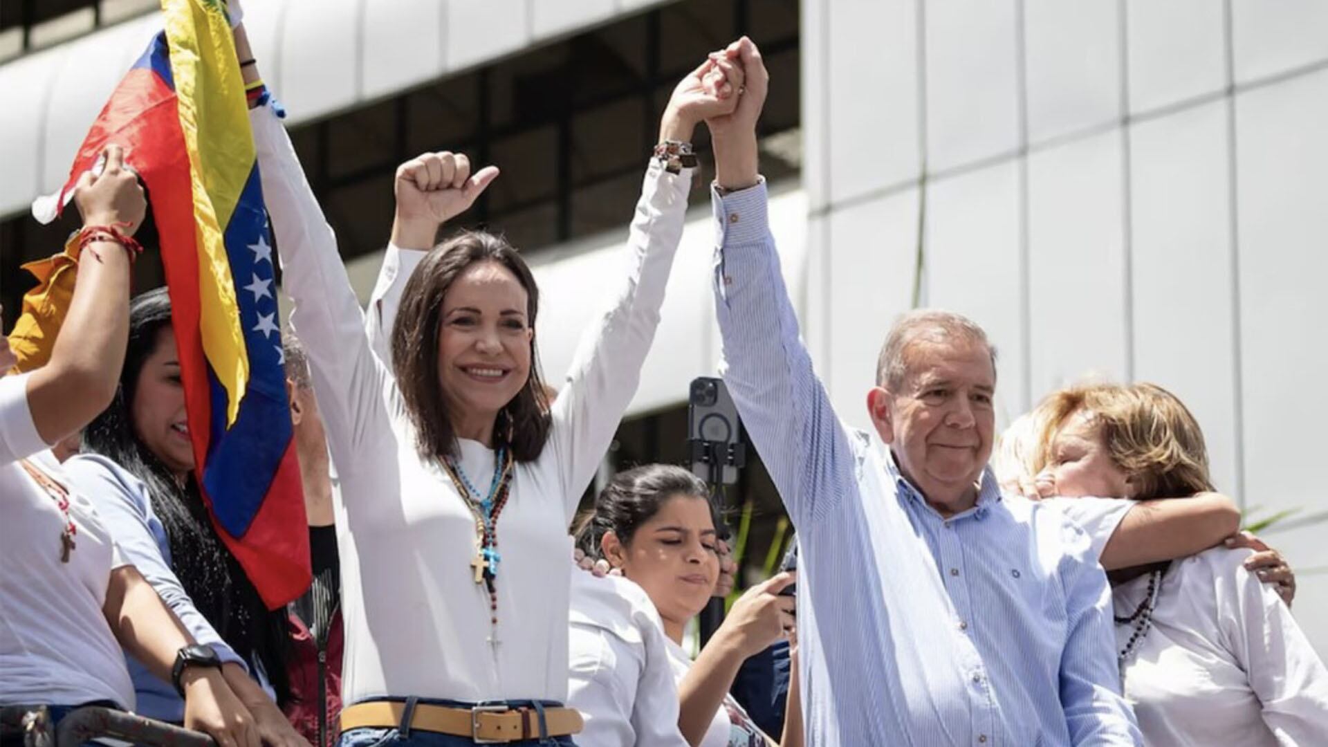 María Corina Machado y Edmundo González en una foto durante la campaña presidencial 2024