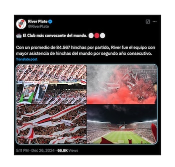 "El club más convocante". Así