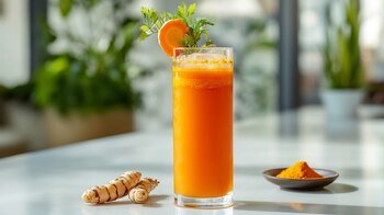 Refrescante jugo de zanahoria combinado