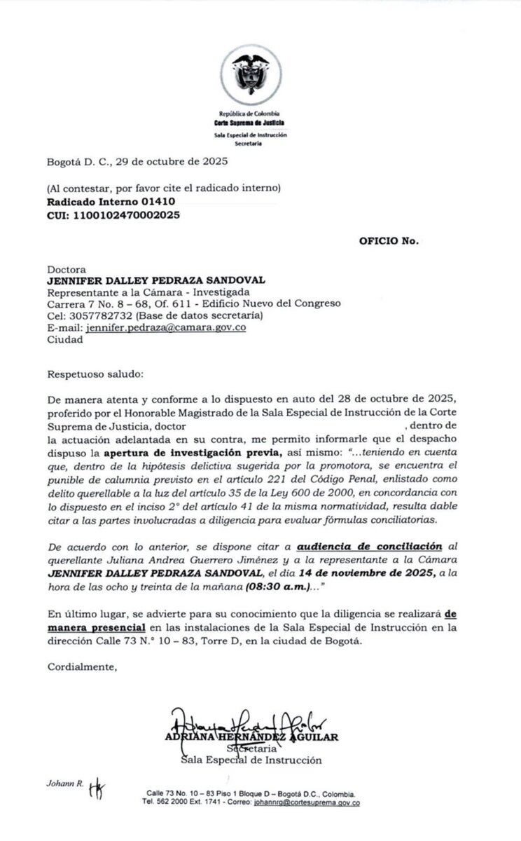 La denuncia de Guerrero en contra de Jennifer Pedraza - crédito redes sociales/X