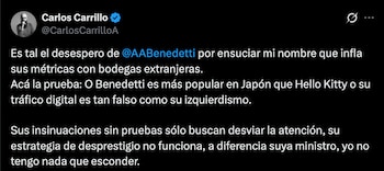 Carlos Carrillo comparó la popularidad