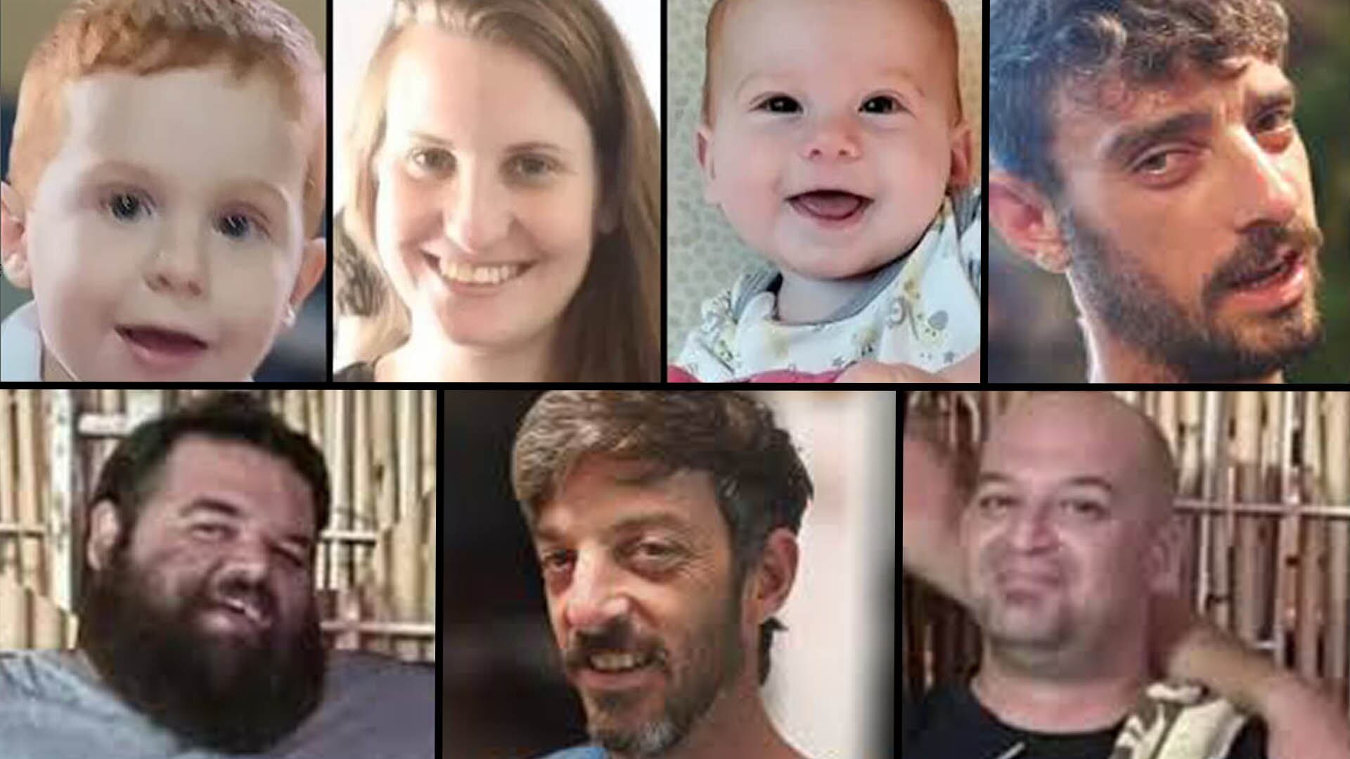 Shiri Silberman junto a sus dos pequeños hijos, Ariel y Kfir. Además de los hermanos Horn y Cunio