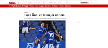 El delantero turco Enes Ünal fue el gran protagonista del Getafe en su regreso al cuadro azulón-crédito Marca