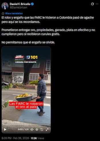 Daniel Briceño acusó a Comunes