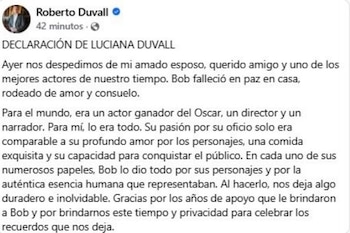 Con estas sentidas palabras, Luciana