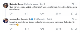 Días atrás, Gossaín contestó a un rumor sobre su llegada a Francia como embajador - crédito @JCGOssain/X