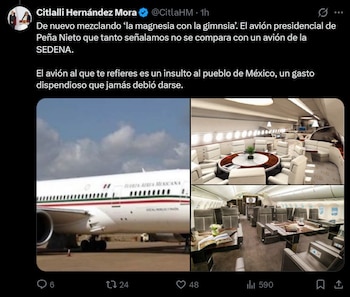 En una publicación, la funcionaria responde a un usuario que cuestiona el tema y afirma que se trata de un error de fondo, al considerar que son casos distintos por su origen y uso institucional