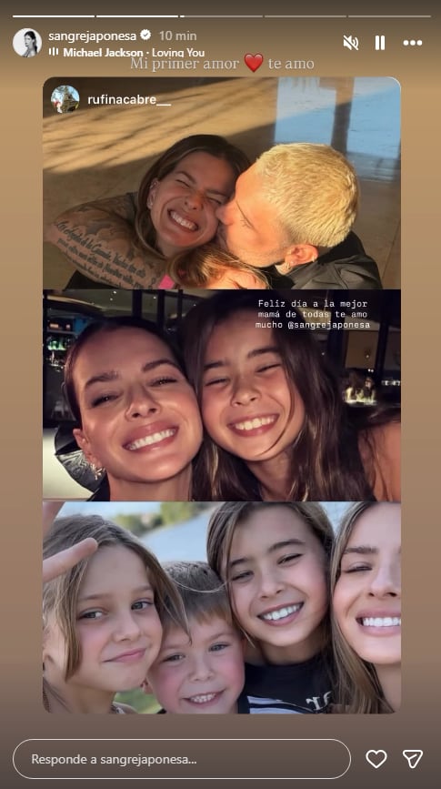 Rufina Cabré publicó un mensaje de felicitación para su madre junto con postales del entorno familiar